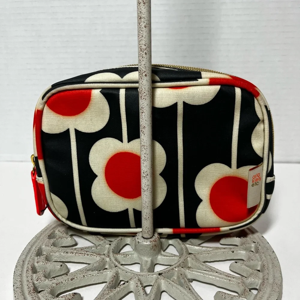 Orla Kiely Flower Design Zip Around Travel/Makeup Pouch